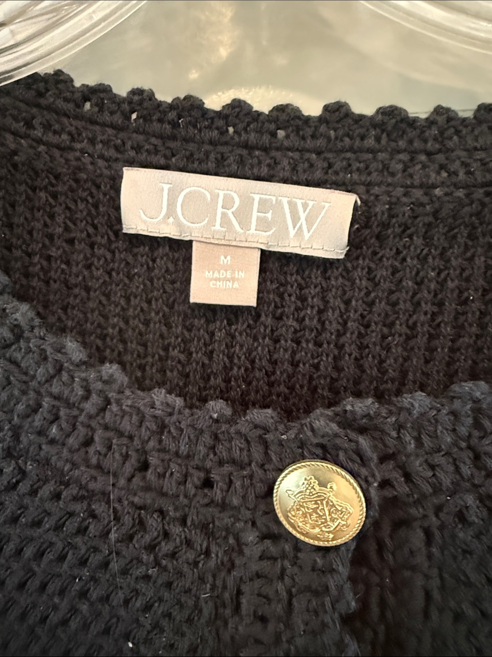 J. Crew Black Cropped Short-Sleeve Cardigan Sweater Gold Buttons Lady Jacket - Picture 2 of 5